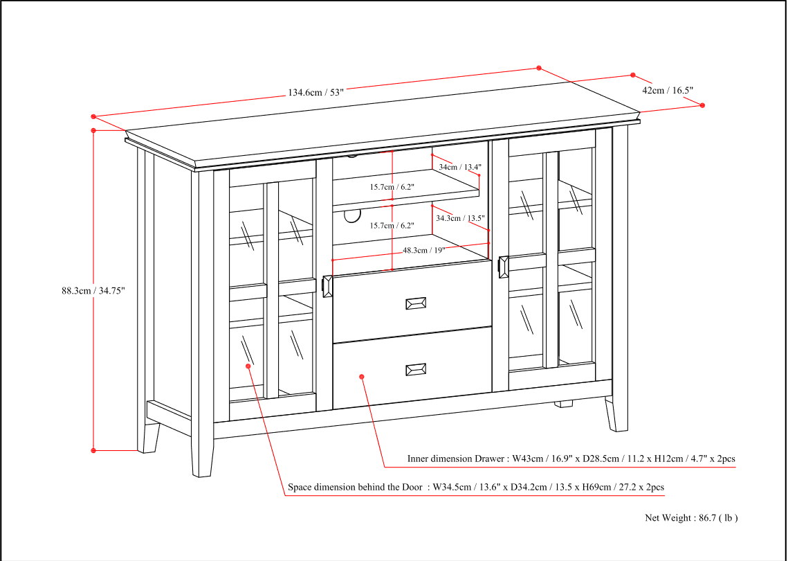 Artisan - Tall TV Media Stand - Farmhouse Grey