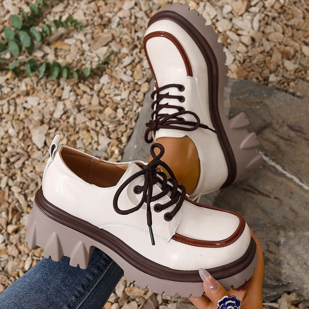 Round Toe Block Heels Loafers