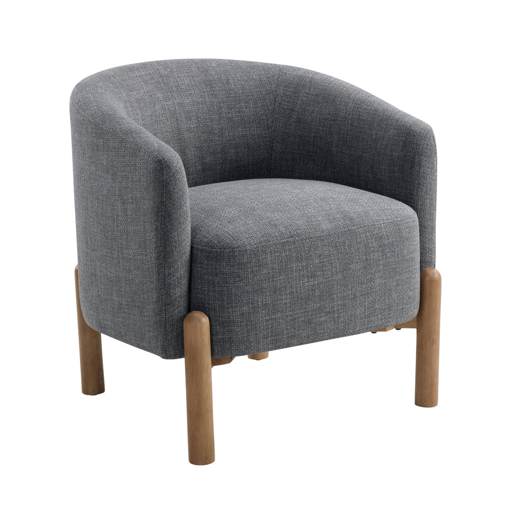 Style Comfort Accent Chair Gray Upholstery Durable Frame Solid Wood Legs Contemporary Living Room Furniture 1pc