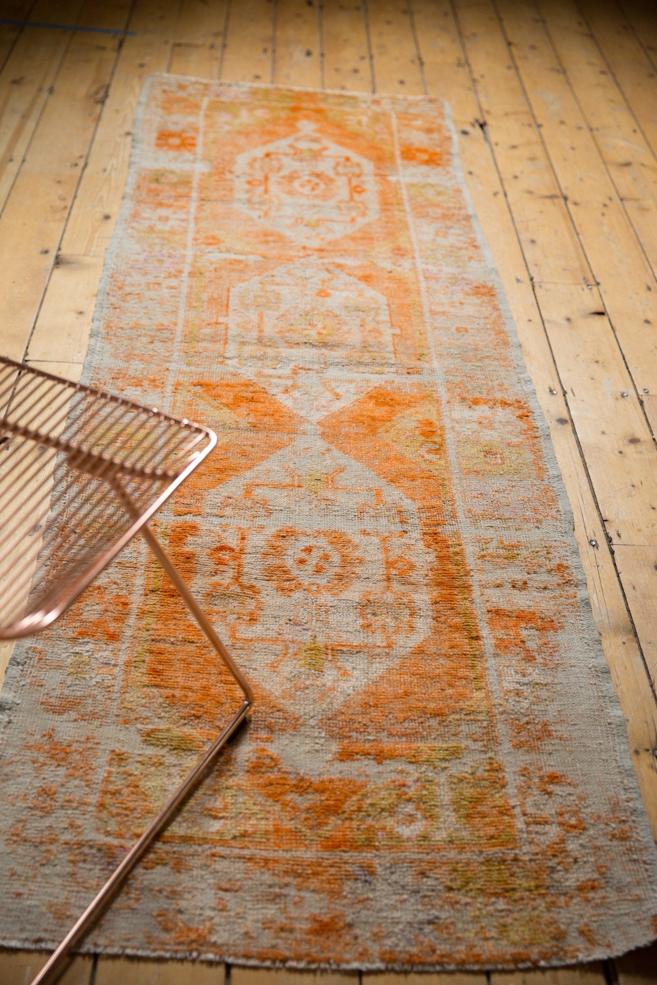 2.5x8.5 Vintage Distressed Oushak Rug Runner