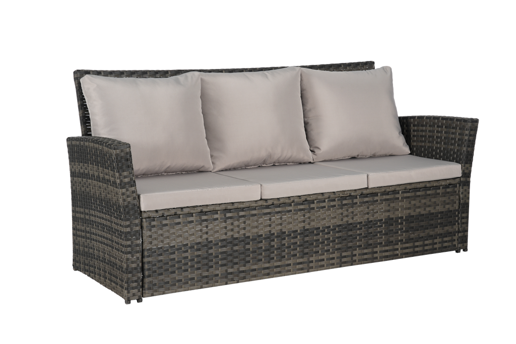 7 PCS PE/RATTAN OUTDOOR FURNITURE SET PATIO FURNITURE SET 9 SEATER