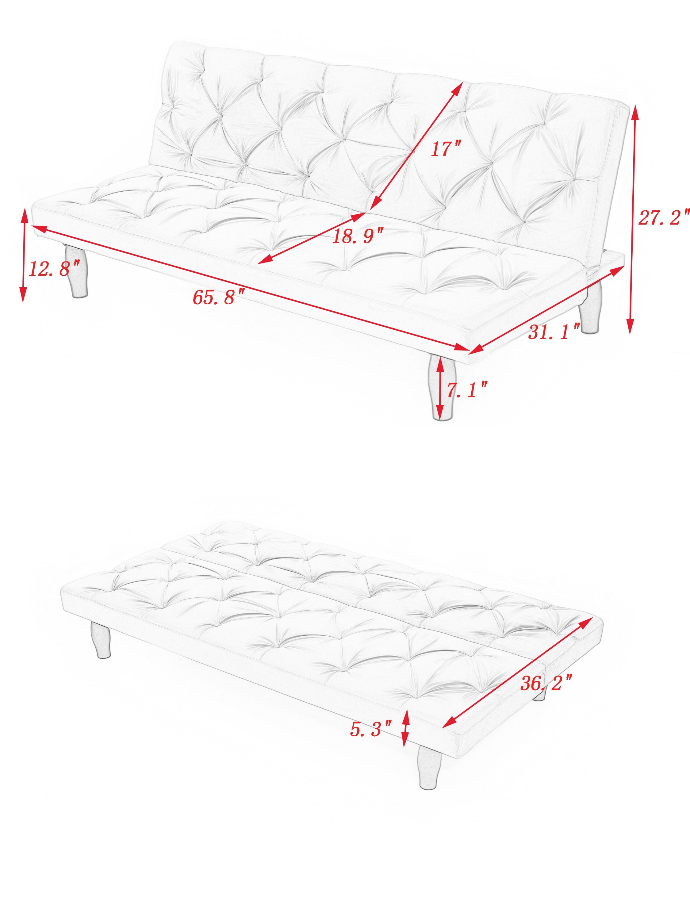 Sofa Magic: 66" Green Velvet Sofa Bed Transforms into a Comfortable Sleeping Space, Perfect for Family Living Rooms, Apartments, and Bedrooms