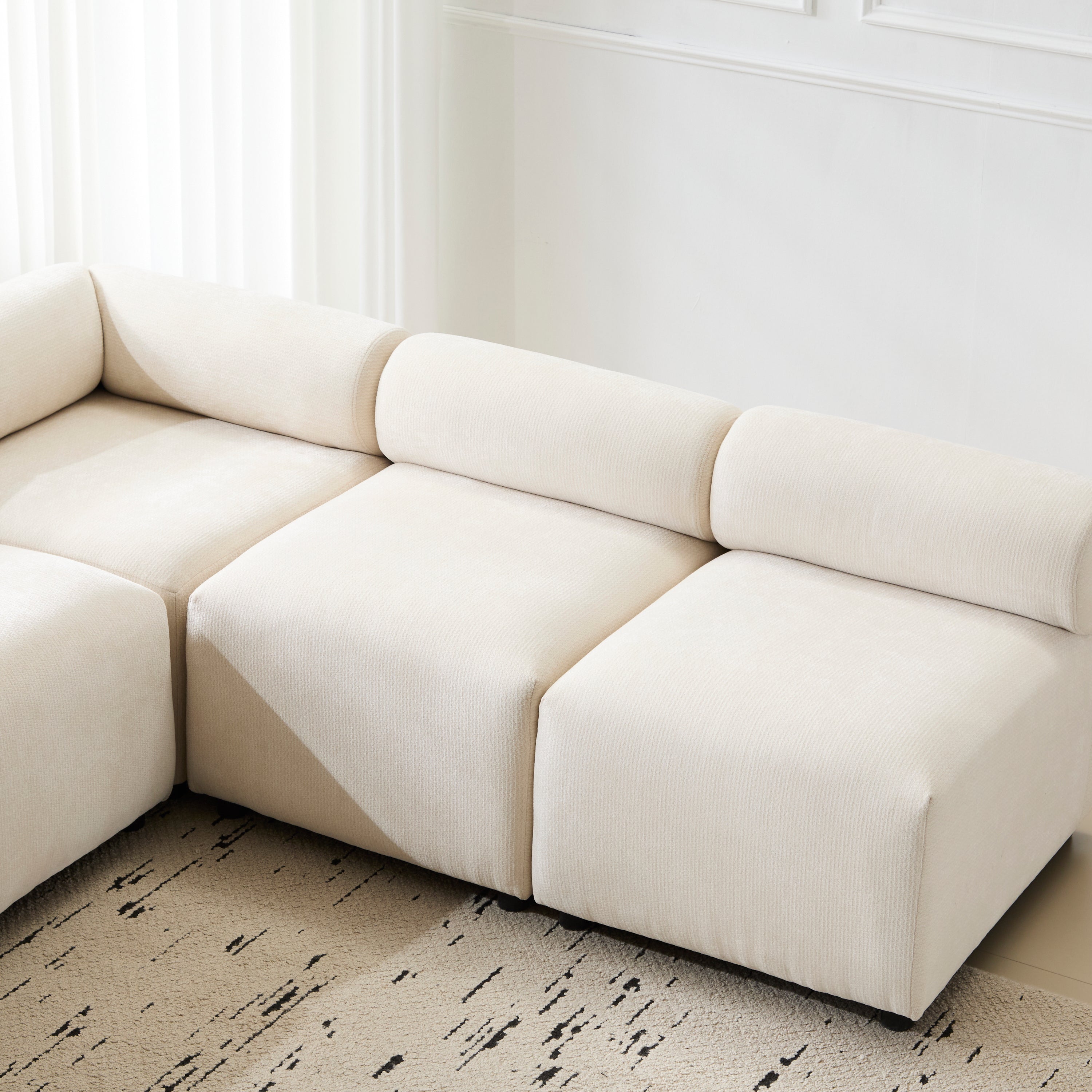 Evelyn 83 in.5-Piece V Shaped Modular Free Combination Sectional Sofa Couch for Living Rooms