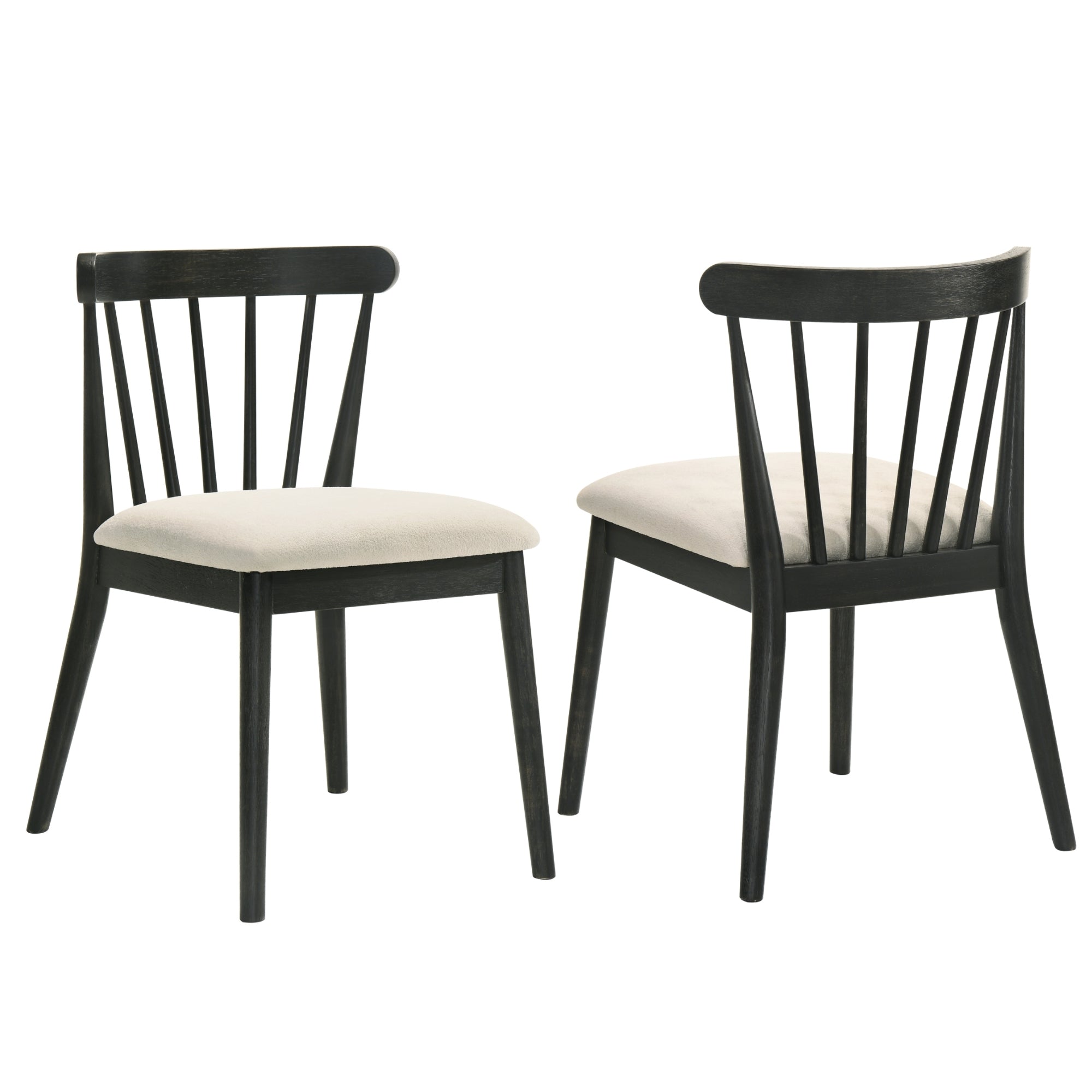 Set of 2 Dining Side Chairs, Solid Wood Frame, Rustic Farmhouse Style, Easy Assembly