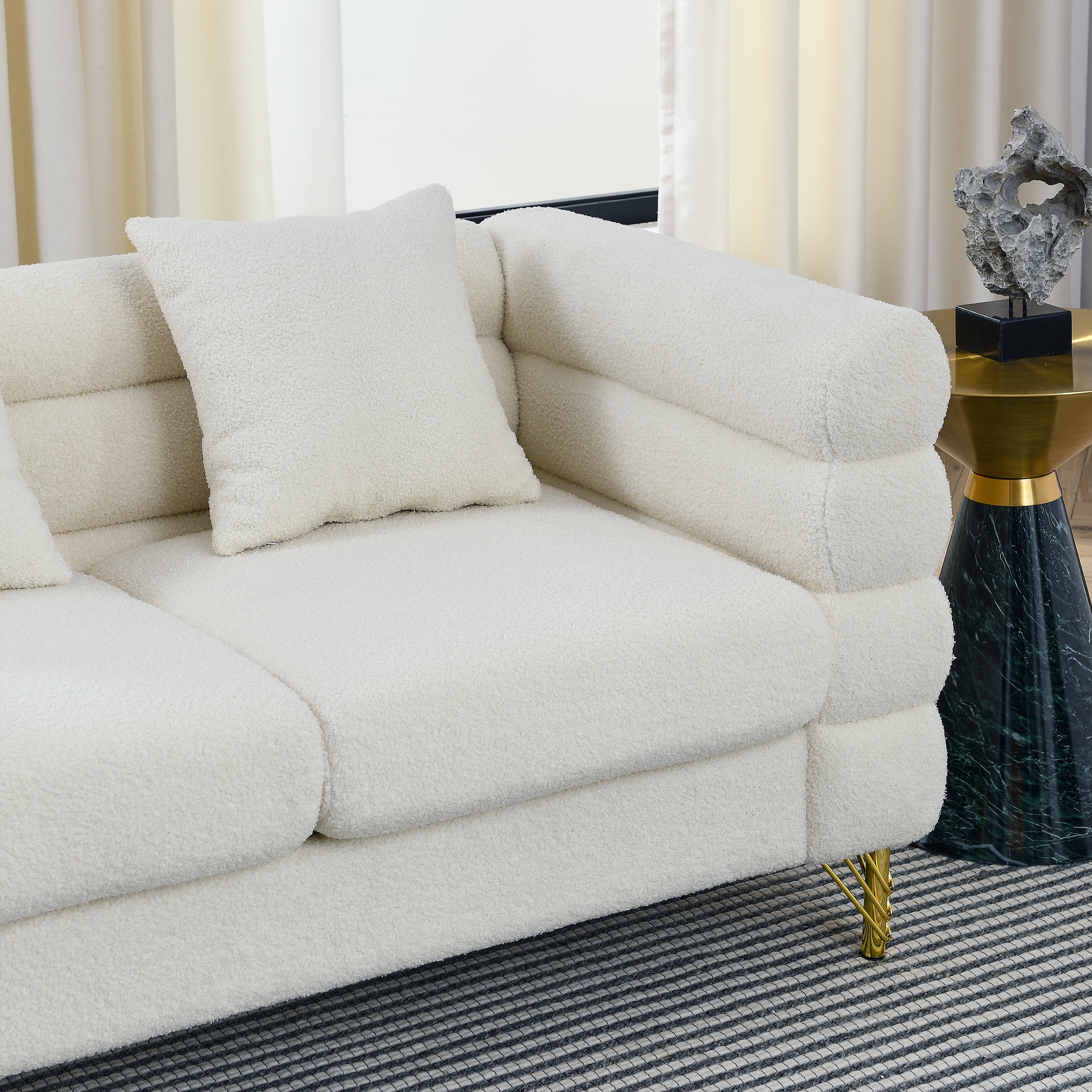 81.5-Inch Oversized Corner Sofa, L-Shaped Sectional Couch,   5-Seater Corner Sofas with 3 Cushions for Living Room, Bedroom, Apartment, Office