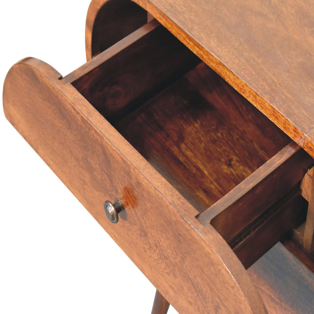Artisan Furniture Solid Wood Large Chestnut Circular Bedside