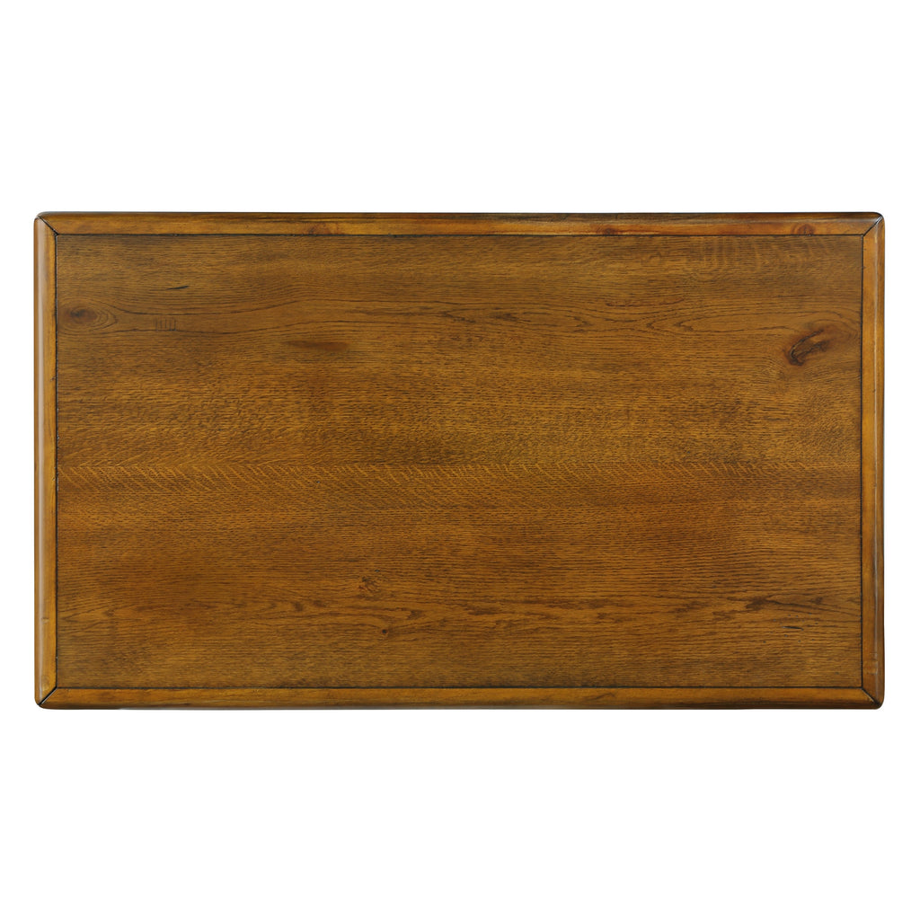 Solid Wood Rectangle Coffee Table for Living Room, 40-Inch Antique Coffee Table with 4 Drawers, Wood Center Table Tea Table with Rivet Decoration Legs.Easy Assembly,  Antique Brown