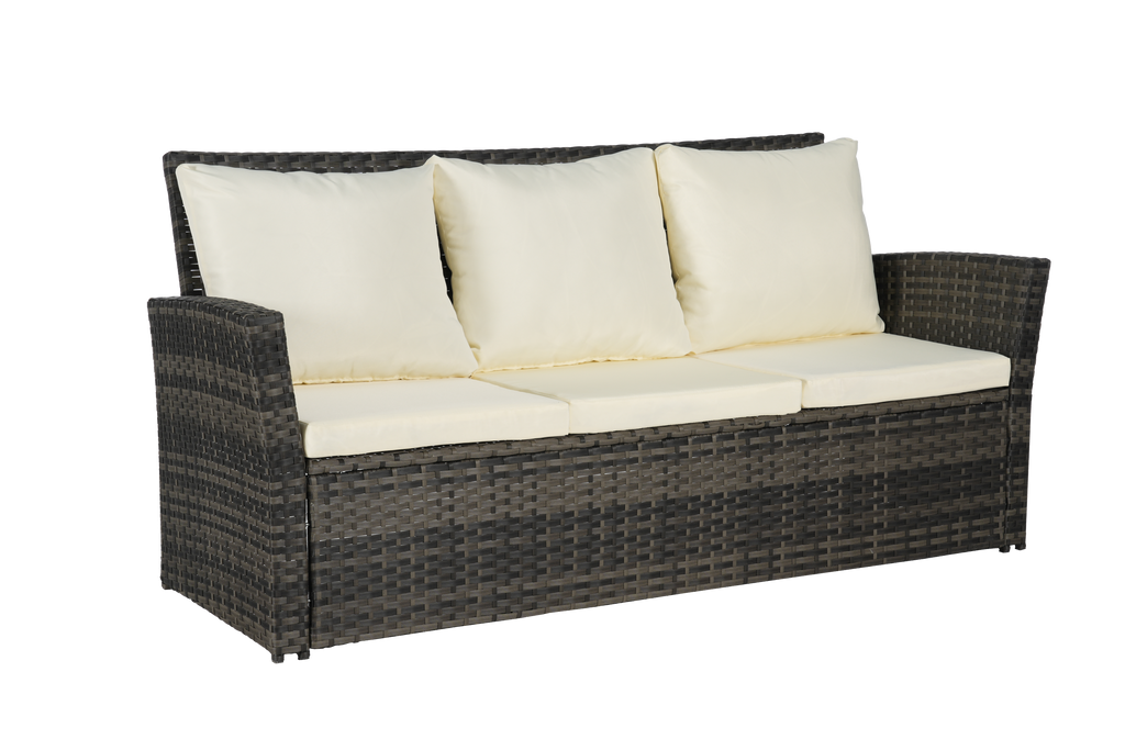 7 PCS PE/RATTAN OUTDOOR FURNITURE SET PATIO FURNITURE SET 9 SEATER