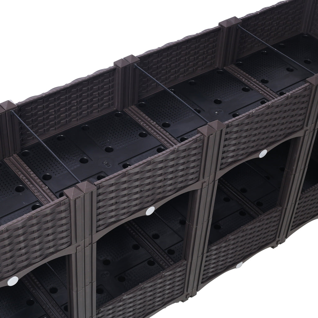 Planter Raised Beds - Elevated Planter Garden Box with Drainage Plug Raised Garden Beds for Vegetable/Flower/Herb Outdoor Standing Planter Beds Gardening Kit,Brown,63'x15.7'x27.7'