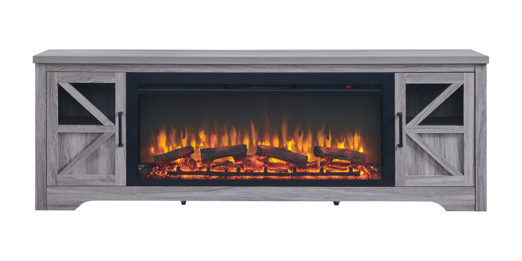 75' Fireplace TV Stand for TVs up to 80',with 44' Electric Fireplace