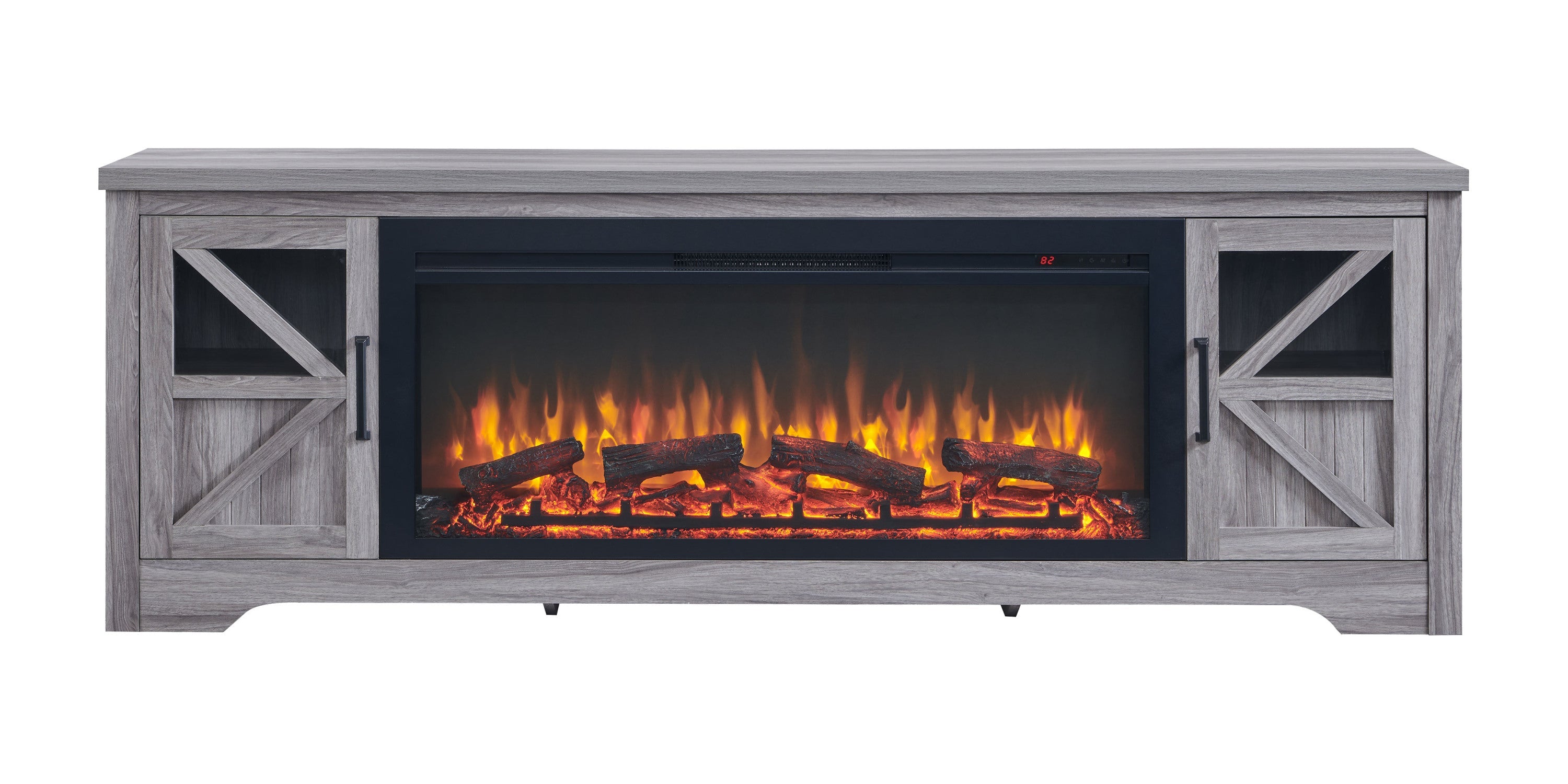 75' Fireplace TV Stand for TVs up to 80',with 44' Electric Fireplace