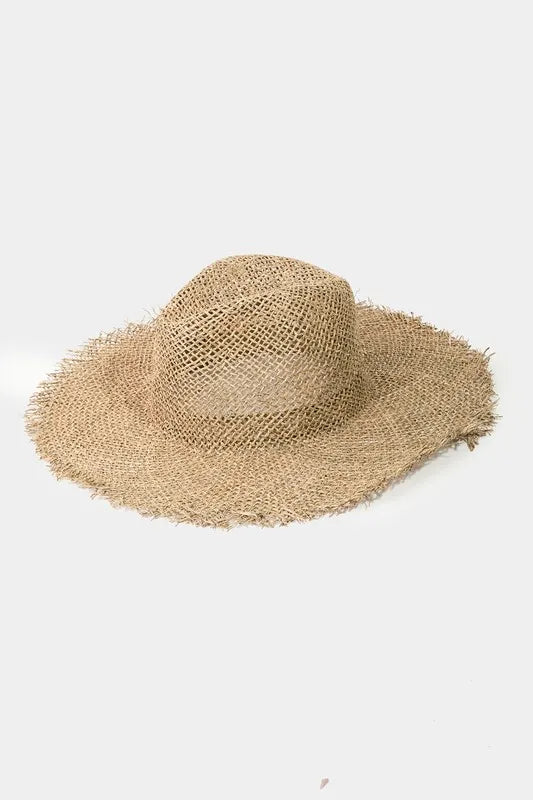 Fame Fringe Edge Straw Braided Western Fedora Hat