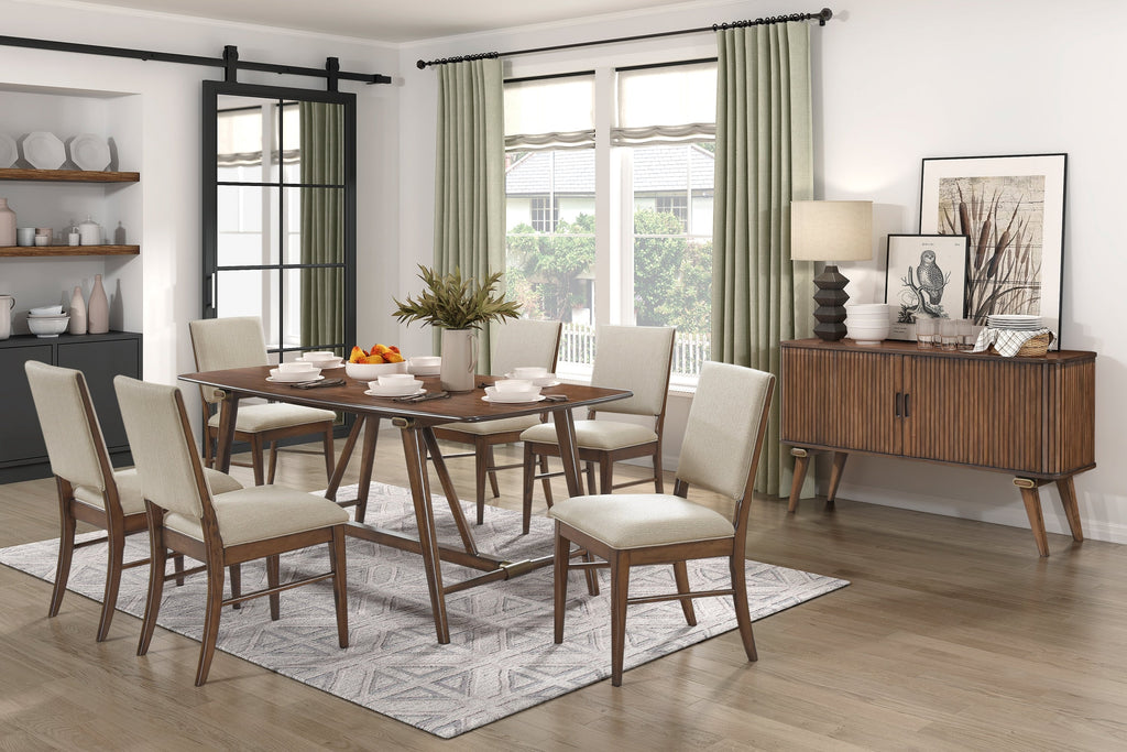 Modern Design 1pc Dining Table Brown Finish Wooden Dining Kitchen Furniture