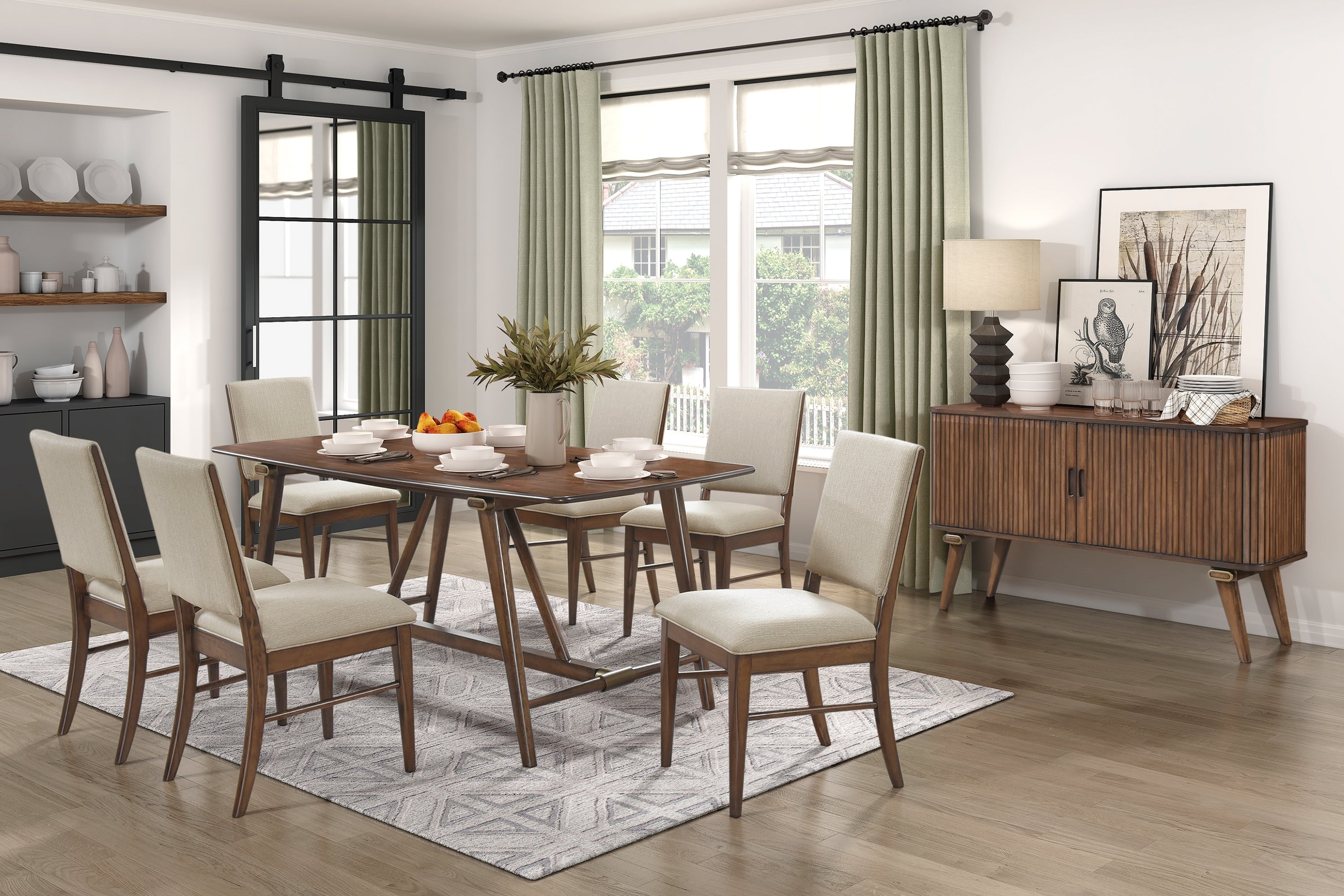 Modern Design 1pc Dining Table Brown Finish Wooden Dining Kitchen Furniture
