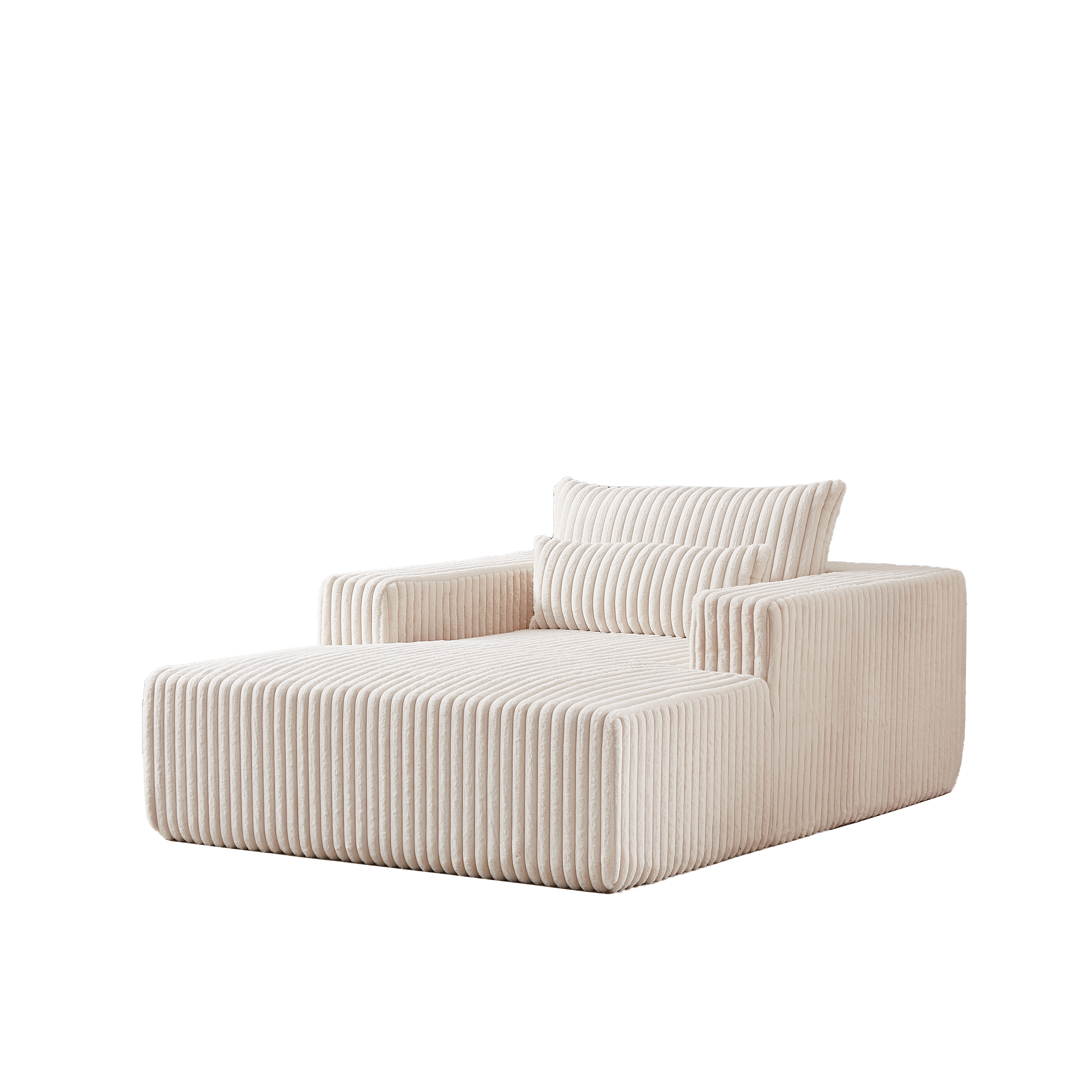 75-Inch Corduroy Sponge Sofa Lounge Chair,No Assembly Required,Fluffy Modern Sleeper Chair for Indoor Living Room Bedroom