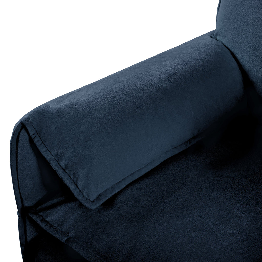 Oversized Chenille Loveseat Sofa, Oversized 2-Seater Small Cloud Couch, Modern Comfy Deep Seat Love Seat for Living Room Bedroom Office Apartment,DIY Combination,Blue