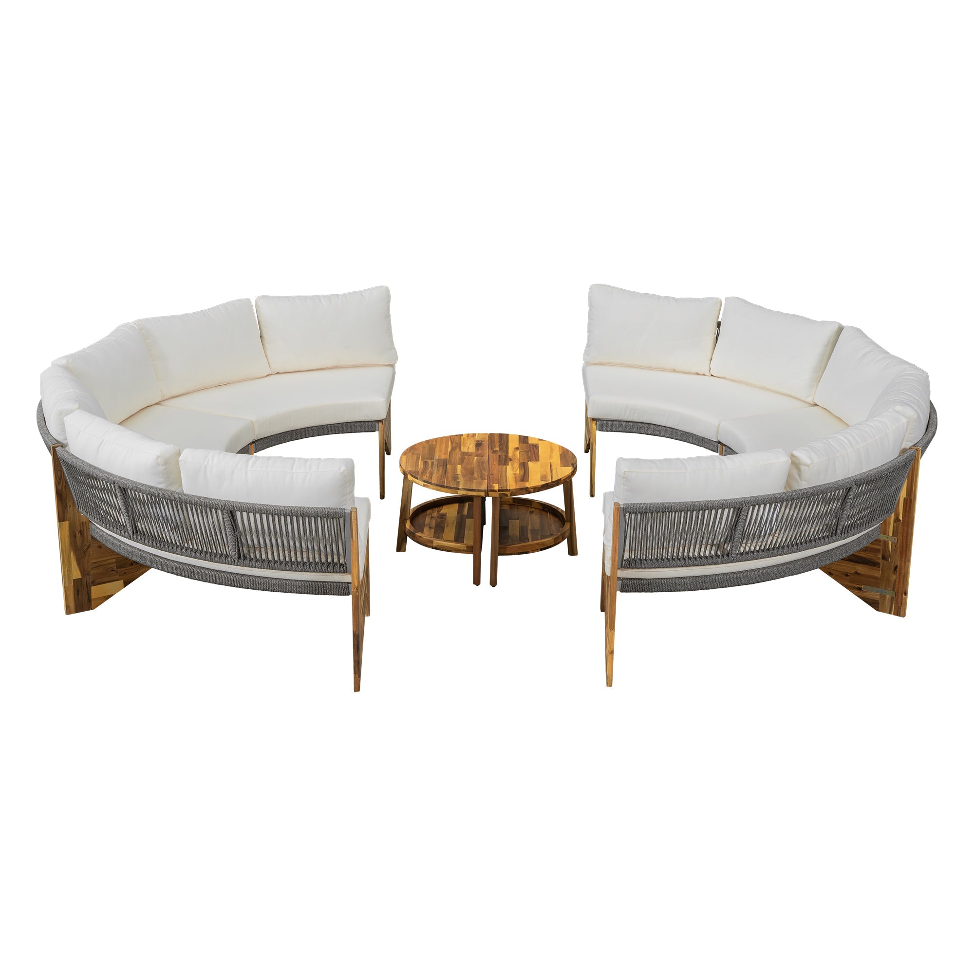 U_STYLE 6 - Person Outdoor Seating Group with Cushions and A Coffee Table(old sku:WY000379AAA)
