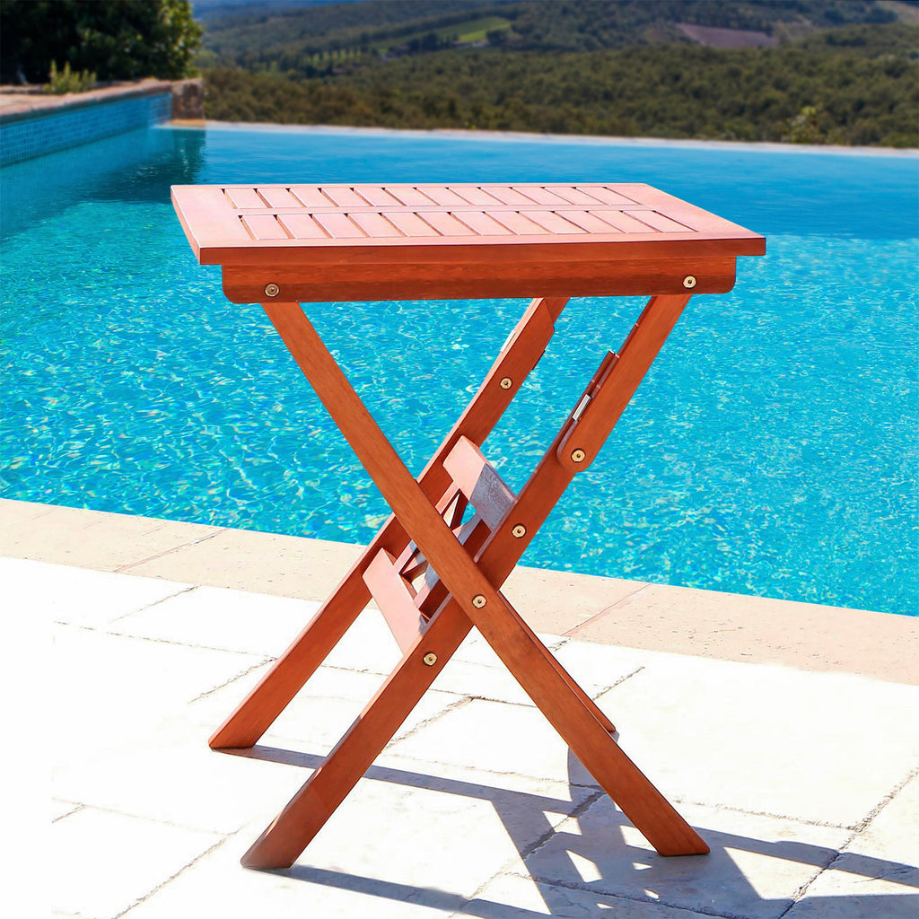 Lucius Reddish Brown Folding Bistro Table