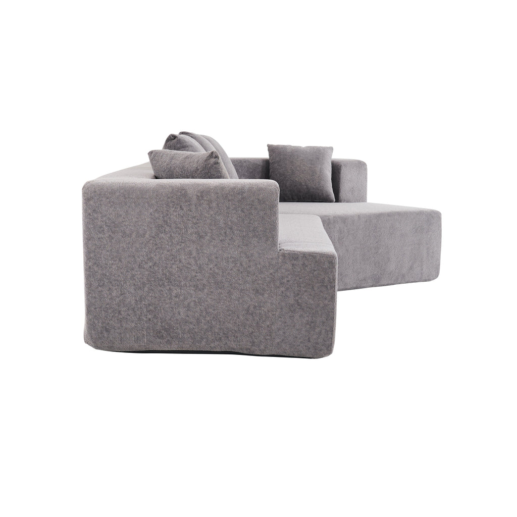 Memory Foam Couch, No Installation & Easy to Transport, Deep Seat Modern Sofa with Chenille Fabric, Couch for Living Room, Bedroom, Apartment, Home Office