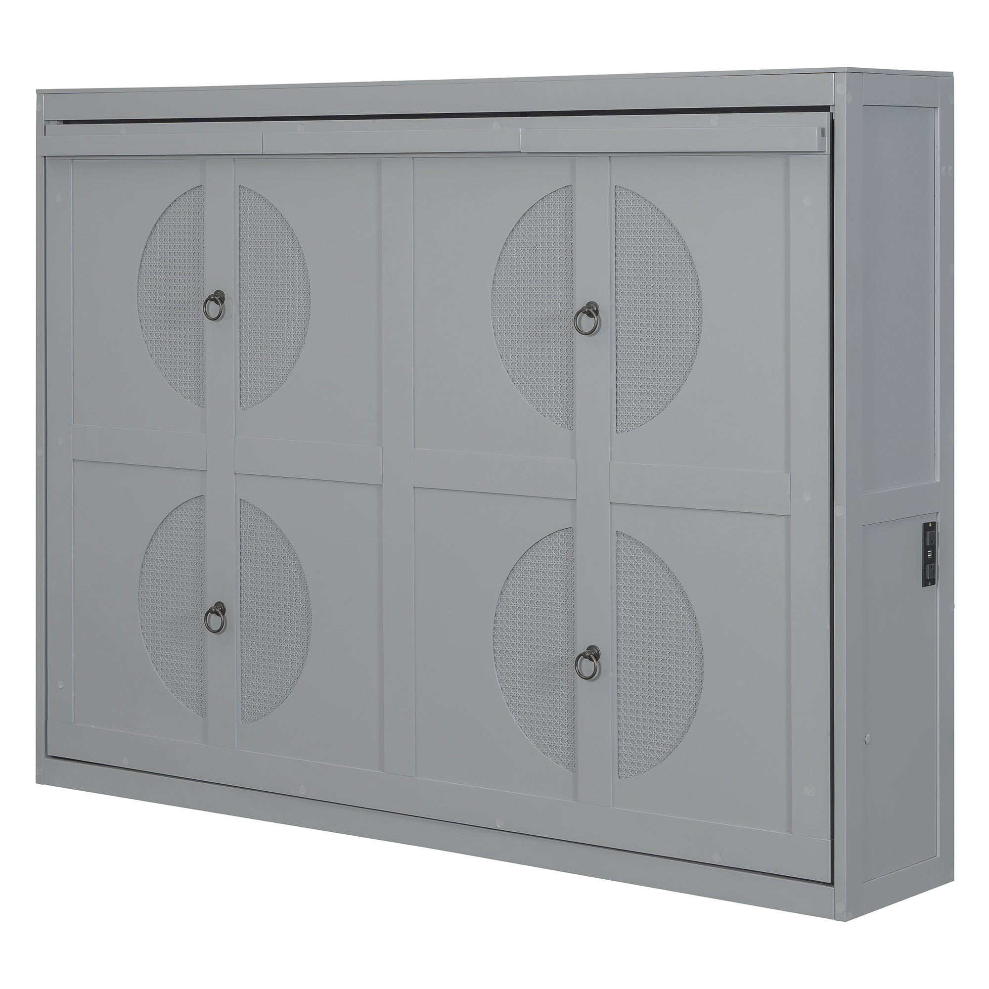 Full Size Murphy Bed Wall Bed,Gray