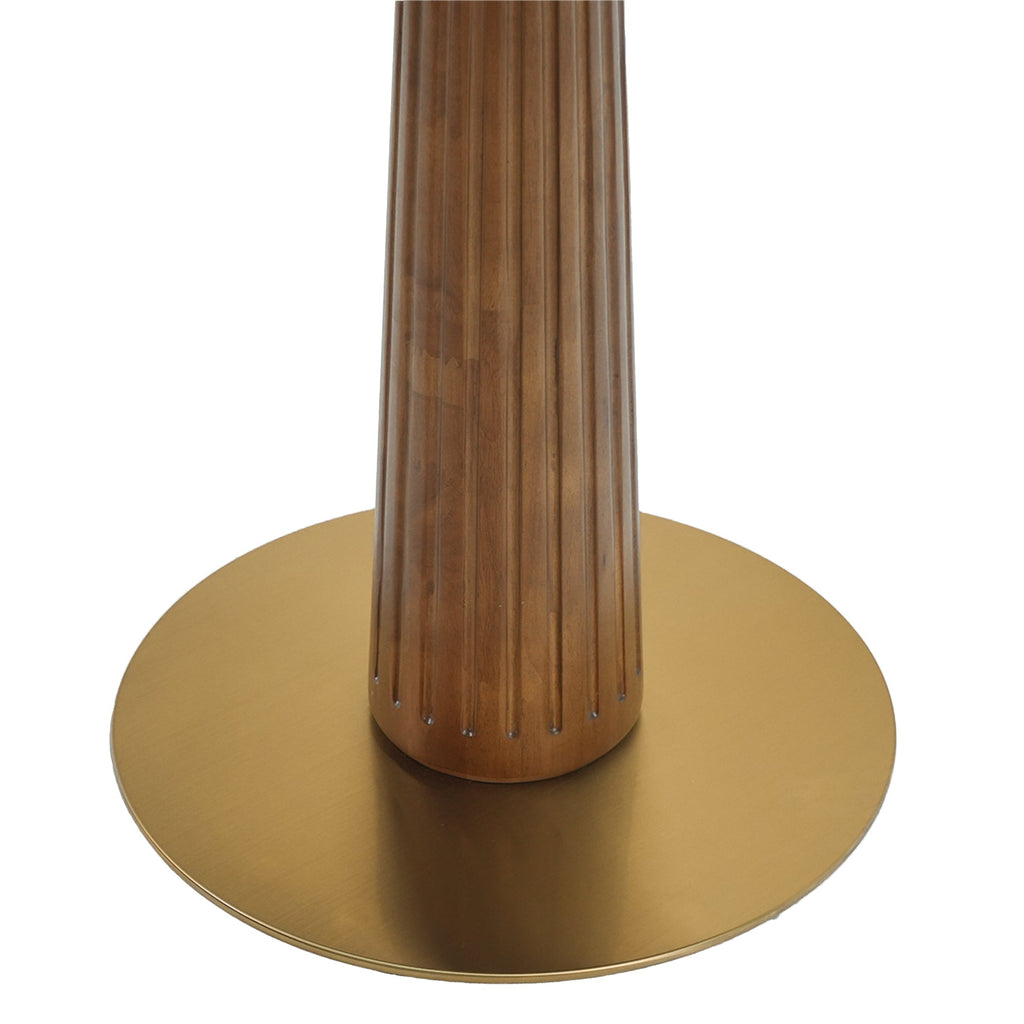 Modern Square Dining Table, 33.5' Sintered Stone Table with Wooden Leg & Gold Base, 2 - Person Kitchen Table for Small Space, 150lbs Weight Capacity(Only the Negotiation Table)
