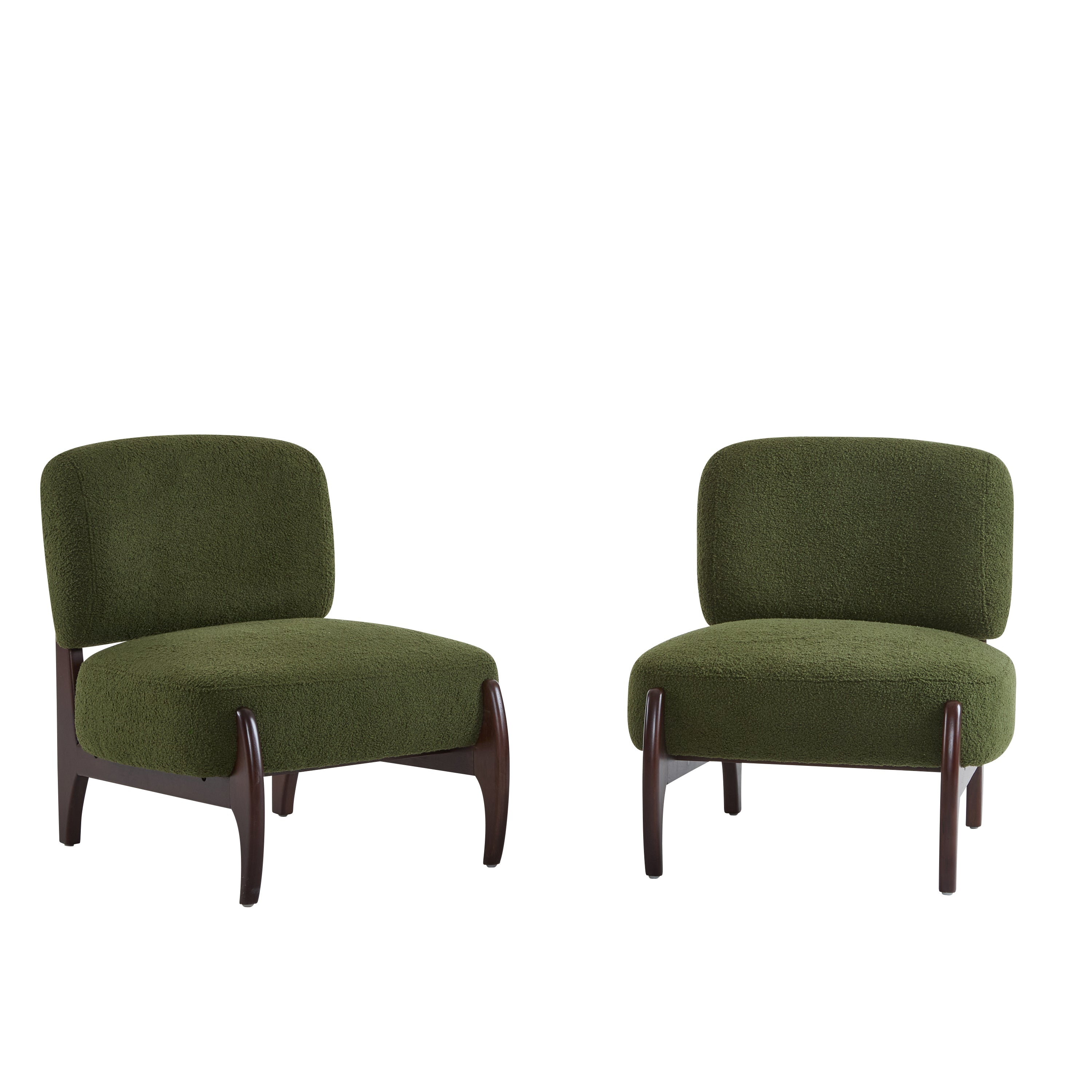 [Set of 2] 25.5' Modern Boucle Lounge Chair with Solid Wood Frame, Soft and Durable Boucle Upholstery, Perfect for Living Room, Bedroom, or Office