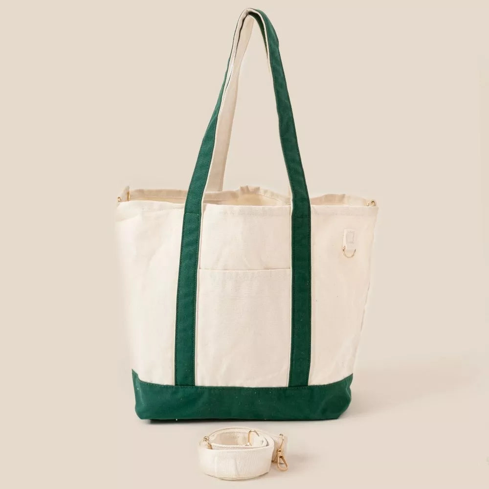 Fame Contrast Trim Tote Bag