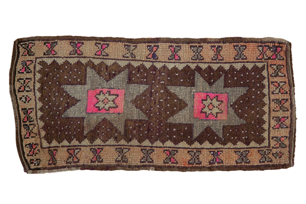 1.5x3 Vintage Distressed Oushak Rug Mat