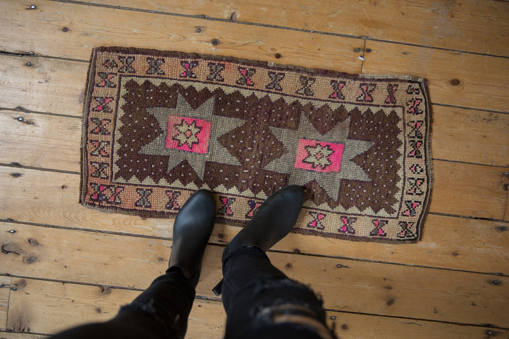 1.5x3 Vintage Distressed Oushak Rug Mat