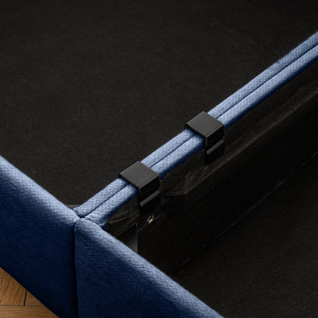 Modular Sectional Sofa with Storage, Cylindrical Backrest and Armrests Deep Comfortable Seating,Durable and Supportive for Living Room,4 Seat Sofa,Blue