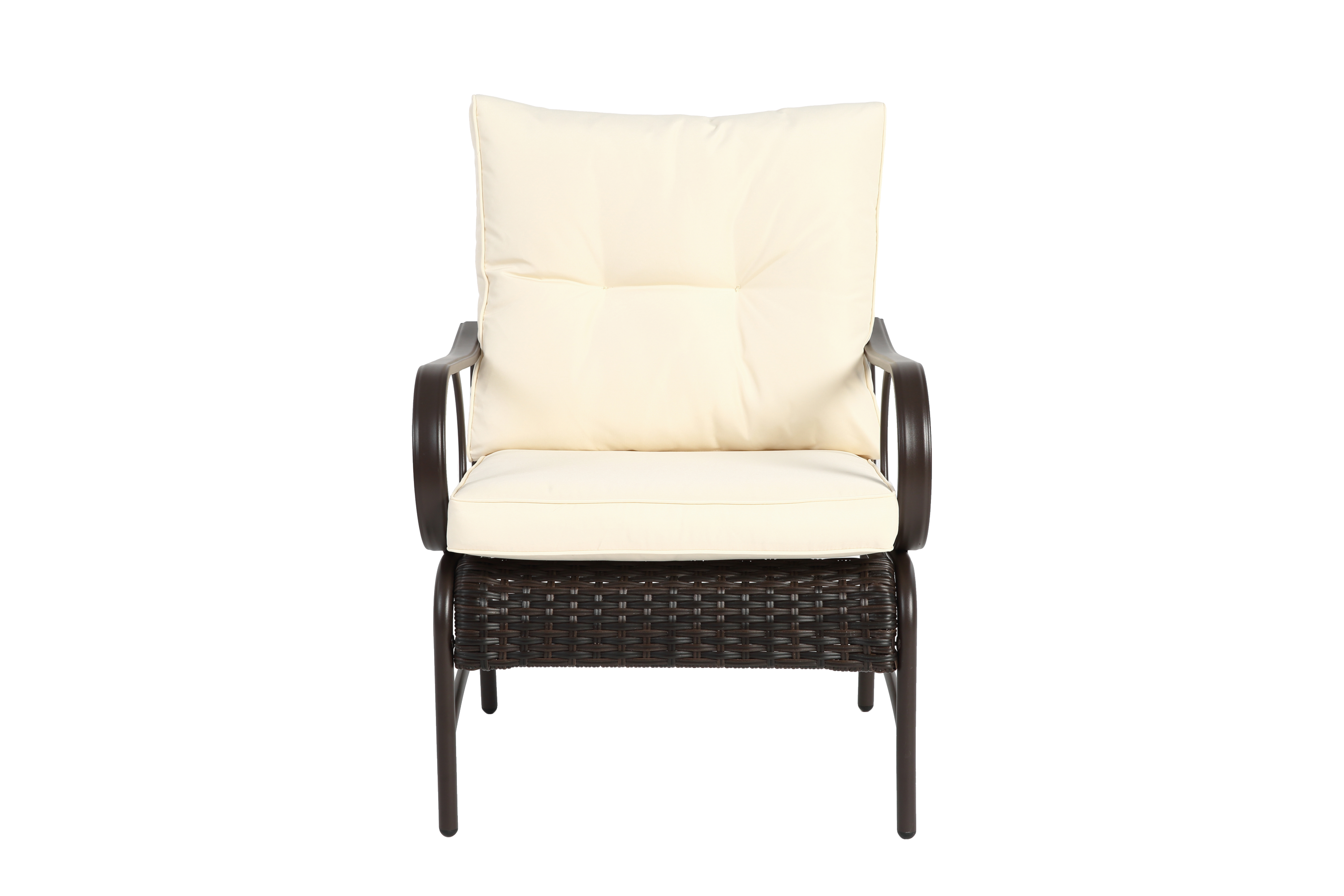3 Pieces Patio Set Outdoor Wicker Furniture Sets Modern Rattan Chair Conversation Sets with Coffee Table
