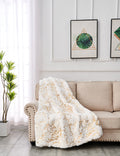 Luxury Chinchilla Faux Fur Gilded White Throw Blanket (60' x 80')