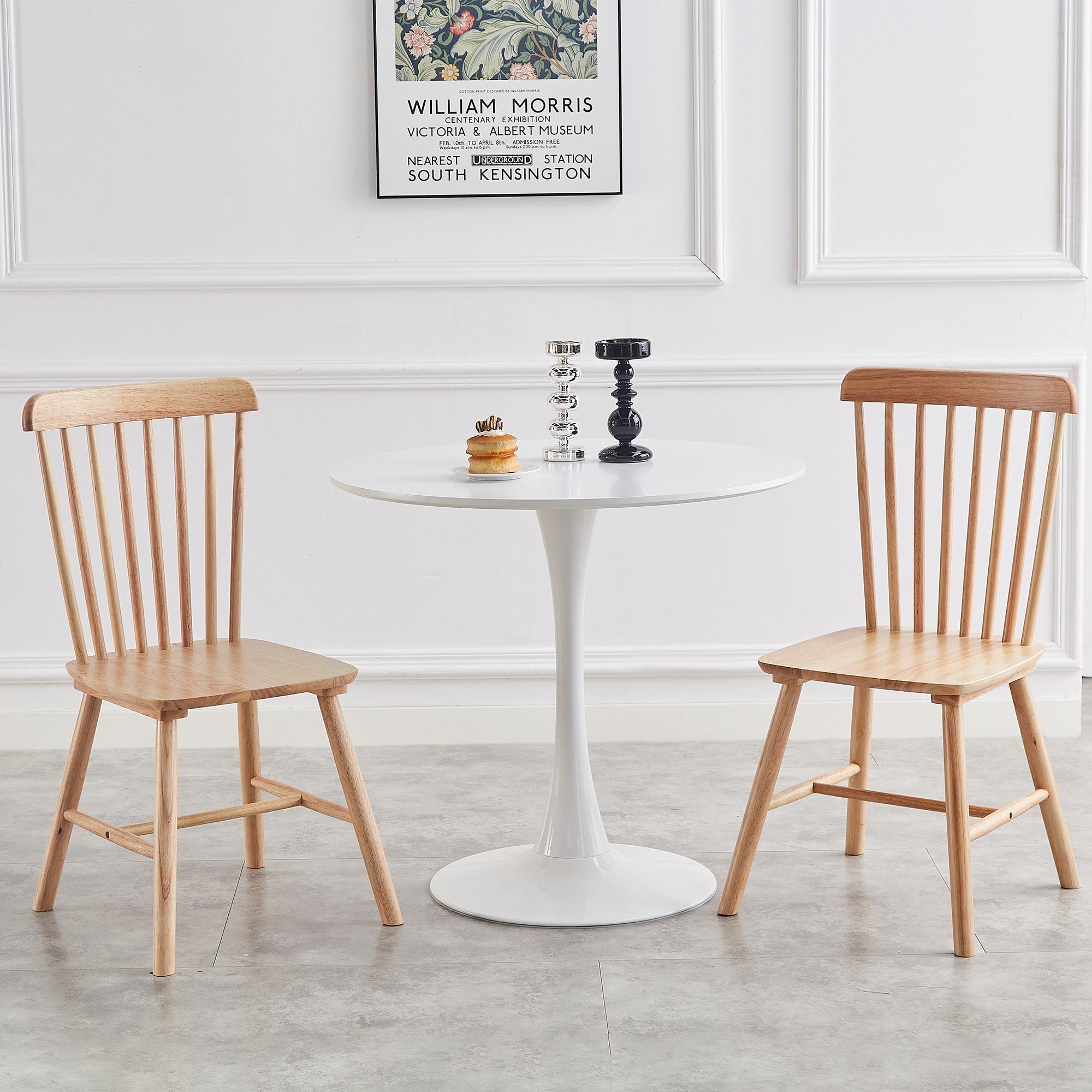 4pieces of dining chair, natural, rubber wood material, dining chair, solid wood chair, solid wood dining table chair, living room chair, simple and natural