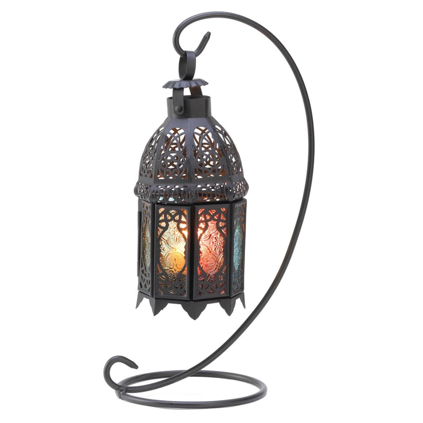 Rainbow Moroccan Lantern With Stand