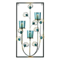 PEACOCK THREE CANDLE WALL SCONCE