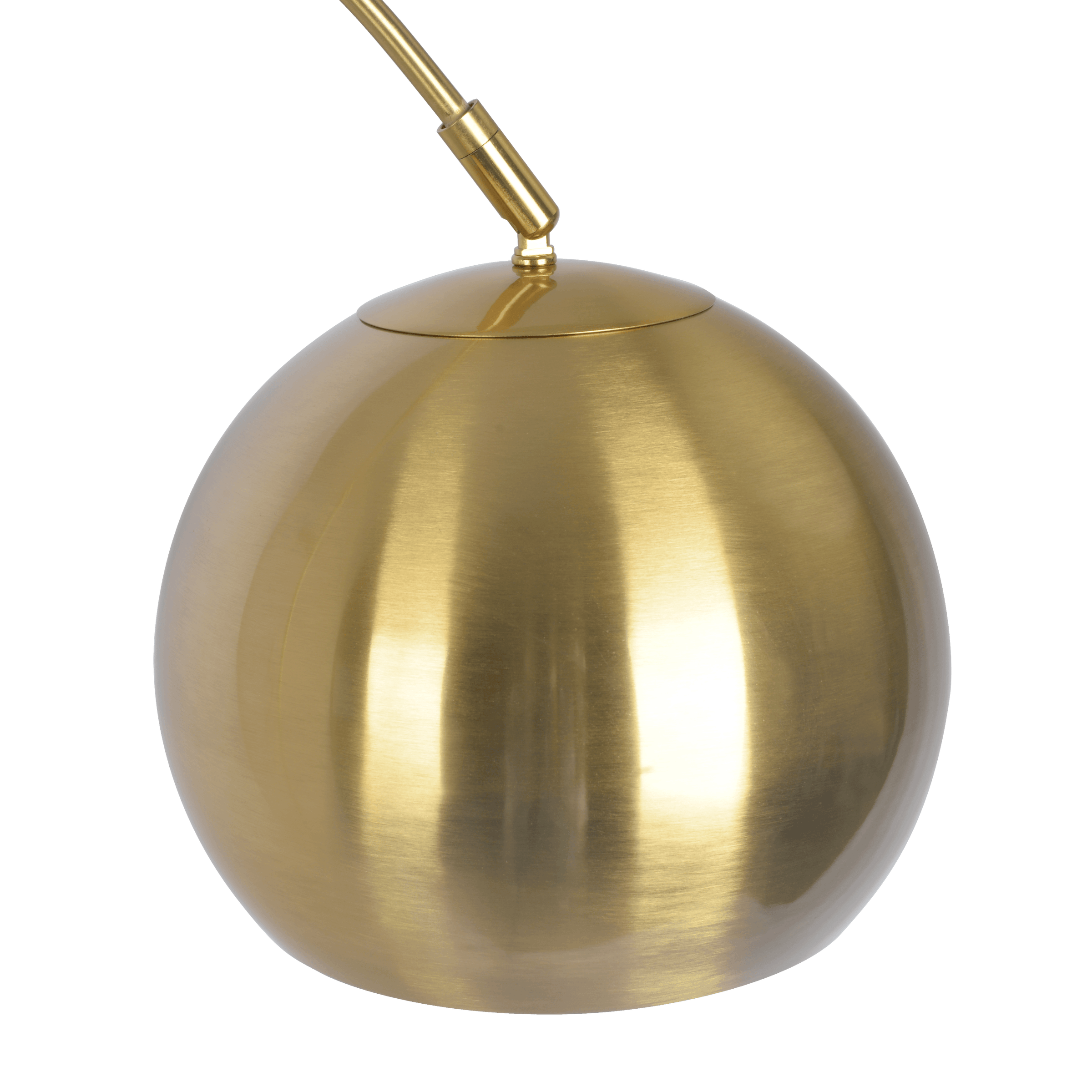Oasis Long Arm Gold Brass Adjustable Floor Lamp with Round White Marble Base
