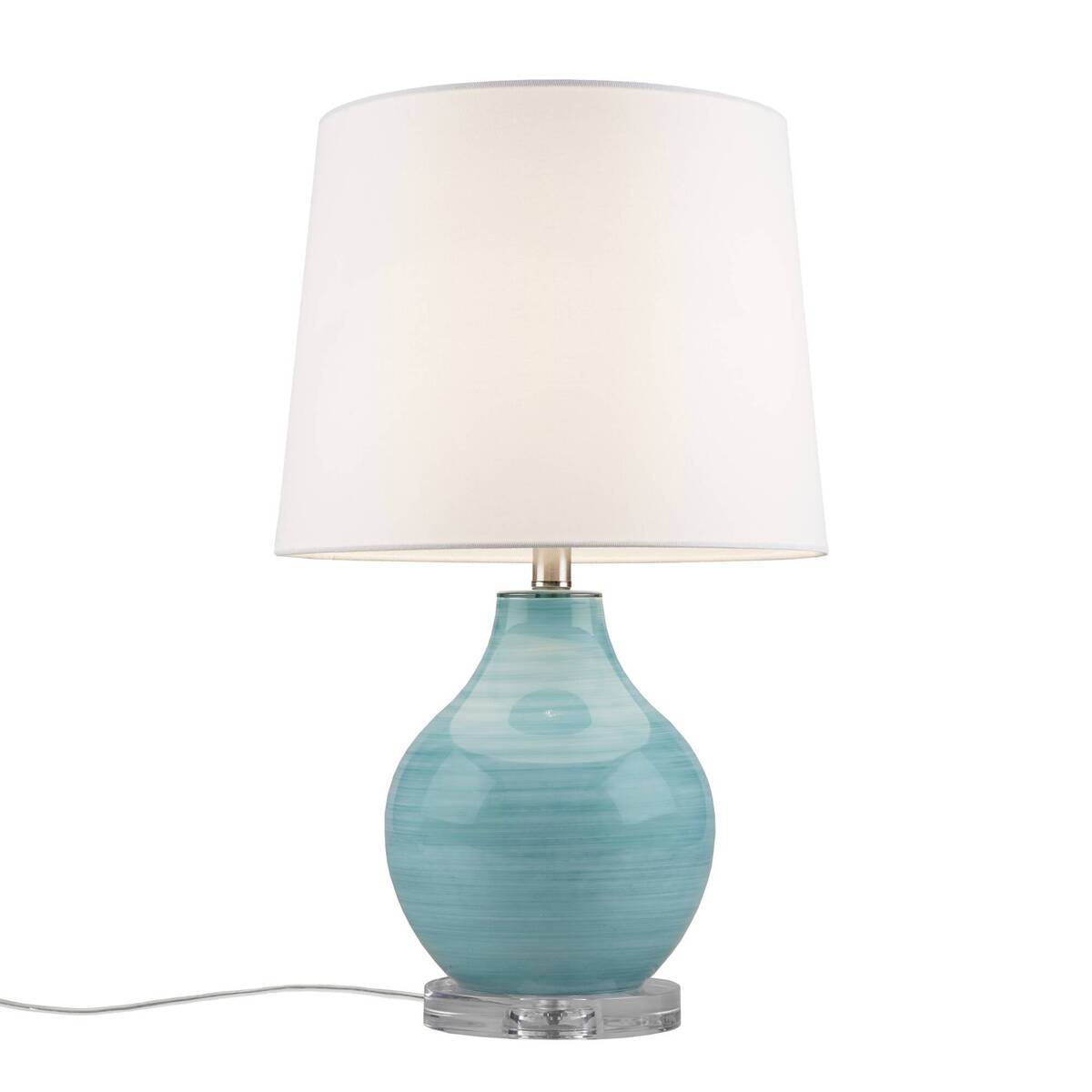 Blue Aqua Swirl Blown Glass Table Lamp Aqua See below