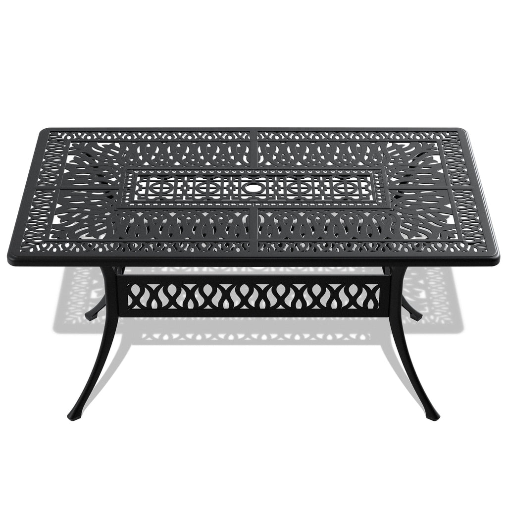 7-Piece Set Of All-Weather Cast Aluminum Dining Furniture Set With Black Frame