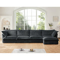 Slipcovered L Shape Sectional Long Sofa Couch, 4 Seater Sofa with Suppleness Armrests,Deep Seat Sofa with 2 Big Pillows, Comfy Couch for Living Room, Apartment, Gray
Corduroy Fabric