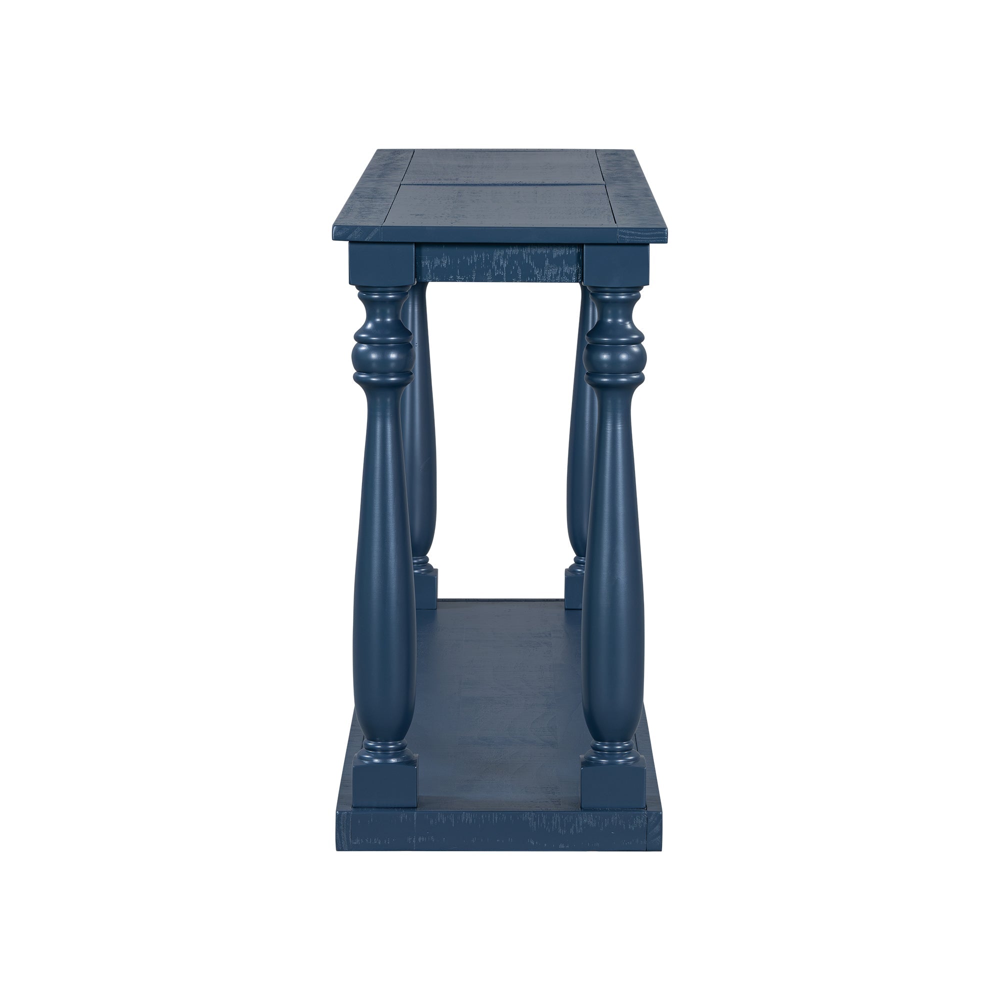 U_STYLE Vintage Wood Grain Console Table with Bottom Shelf and Four Vase Legs, Suitable for Entryway, Hallway, Living Room, Bedroom