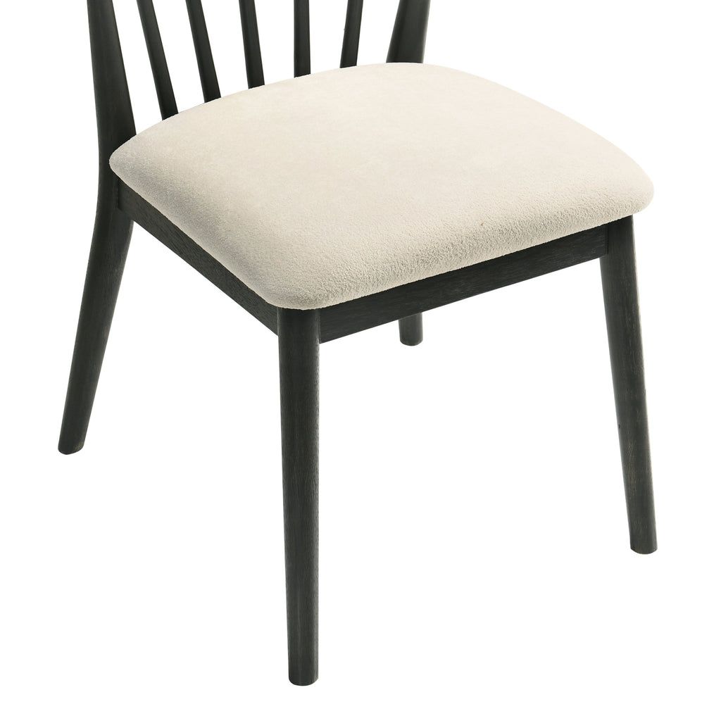Set of 2 Dining Side Chairs, Solid Wood Frame, Rustic Farmhouse Style, Easy Assembly