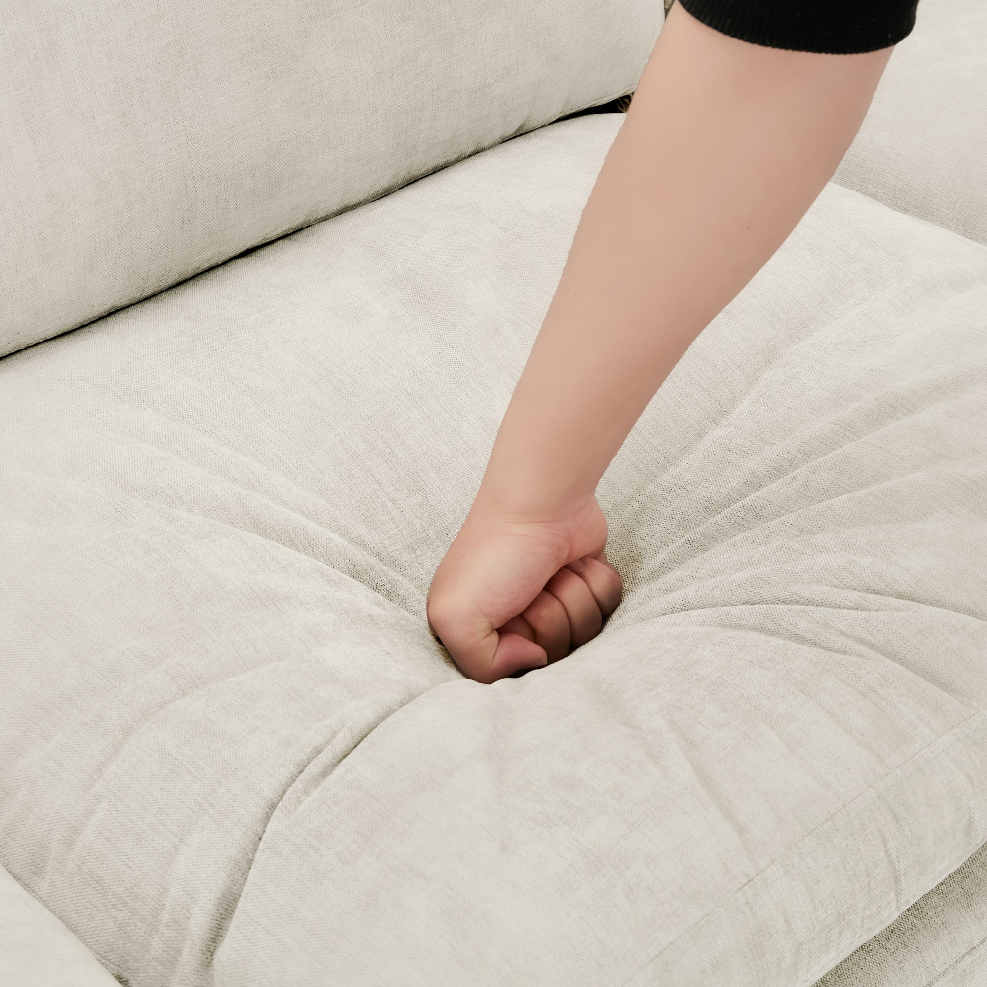 Cozy Upholstered Sofa Set Oversized Comfy Cloud Sofa Double Cushion Sofa Group Plush Cushion Sofa Couch for Living Room, Beige