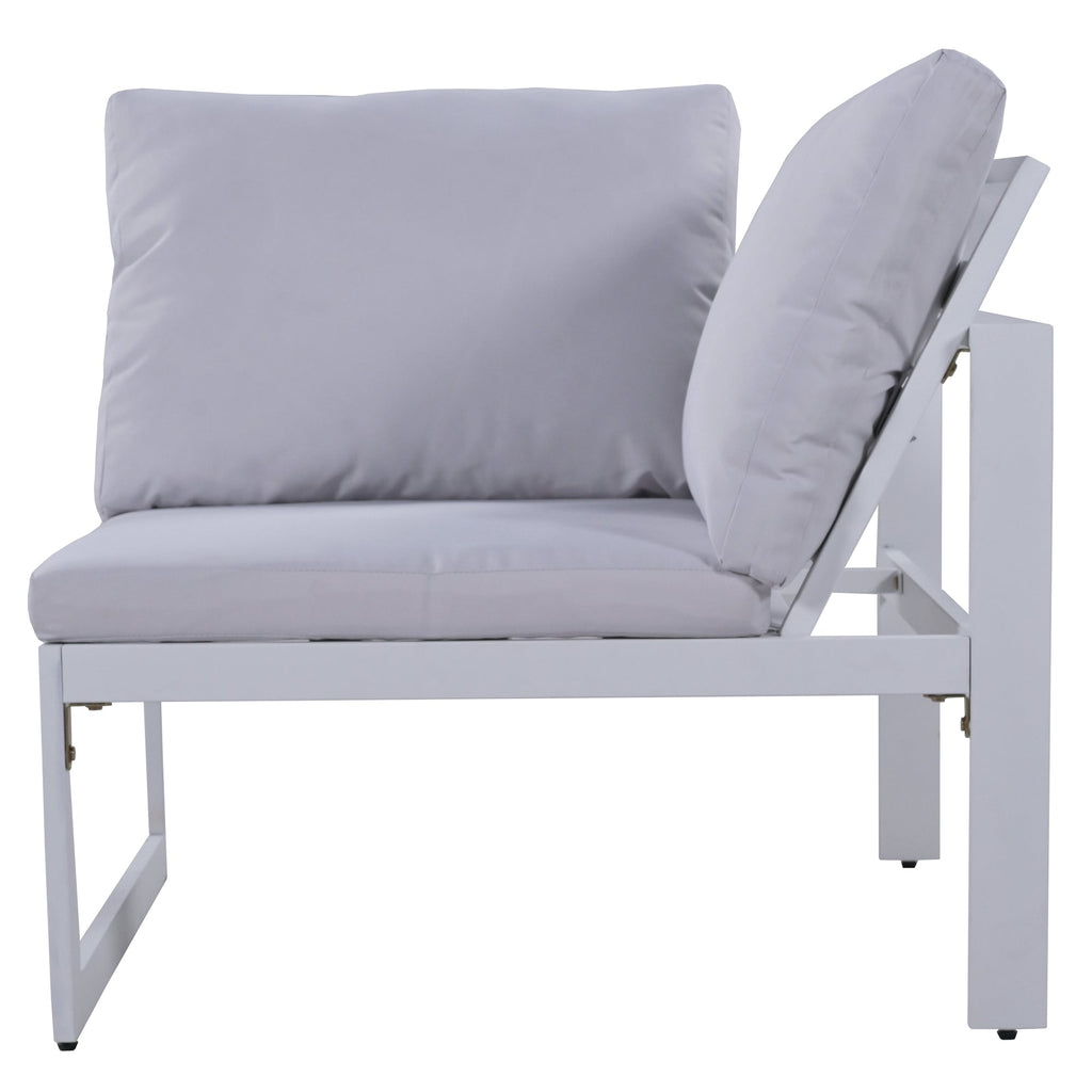[Not allowed to sell to Wayfair]U_Style Industrial Style Outdoor Sofa Combination Set With 2 Love Sofa,1 Single Sofa,1 Table,2 Bench