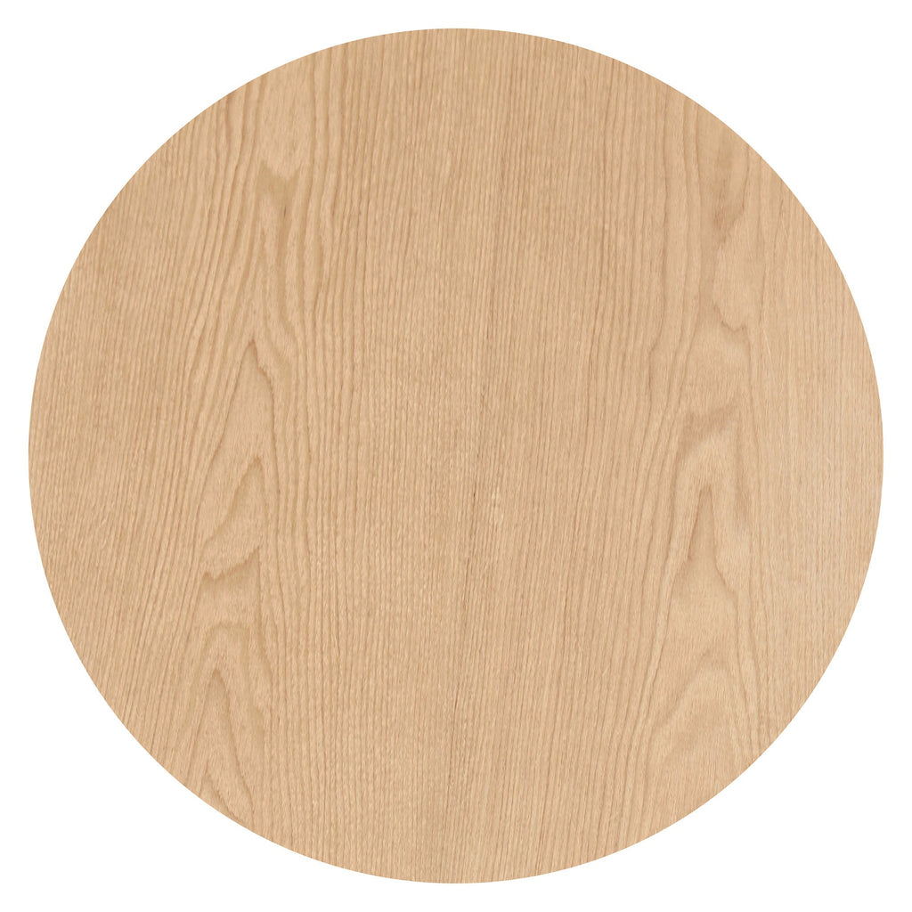 Set of 2 Round Side Table and Coffee table Circle Small Accent Table for Living Room Mid Century Circle Table Oak