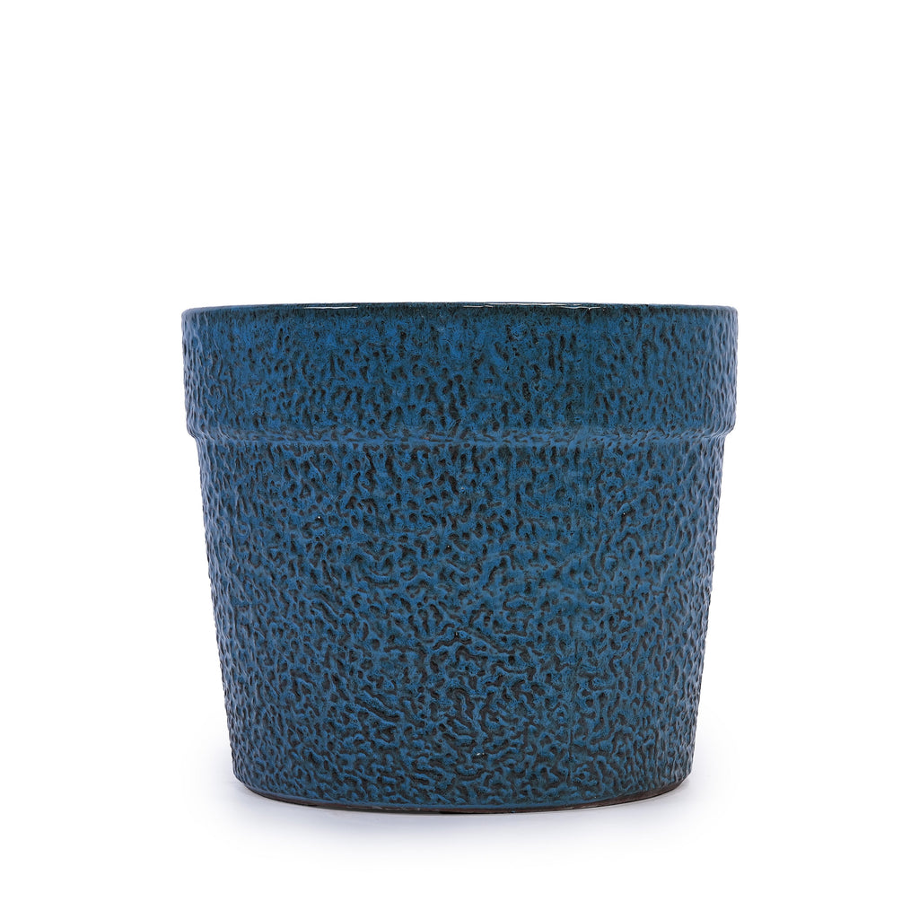 3 Pieces Ceramic Flowerpot, Modern Planter for Patio, Garden or Windowsills - Antique Blue