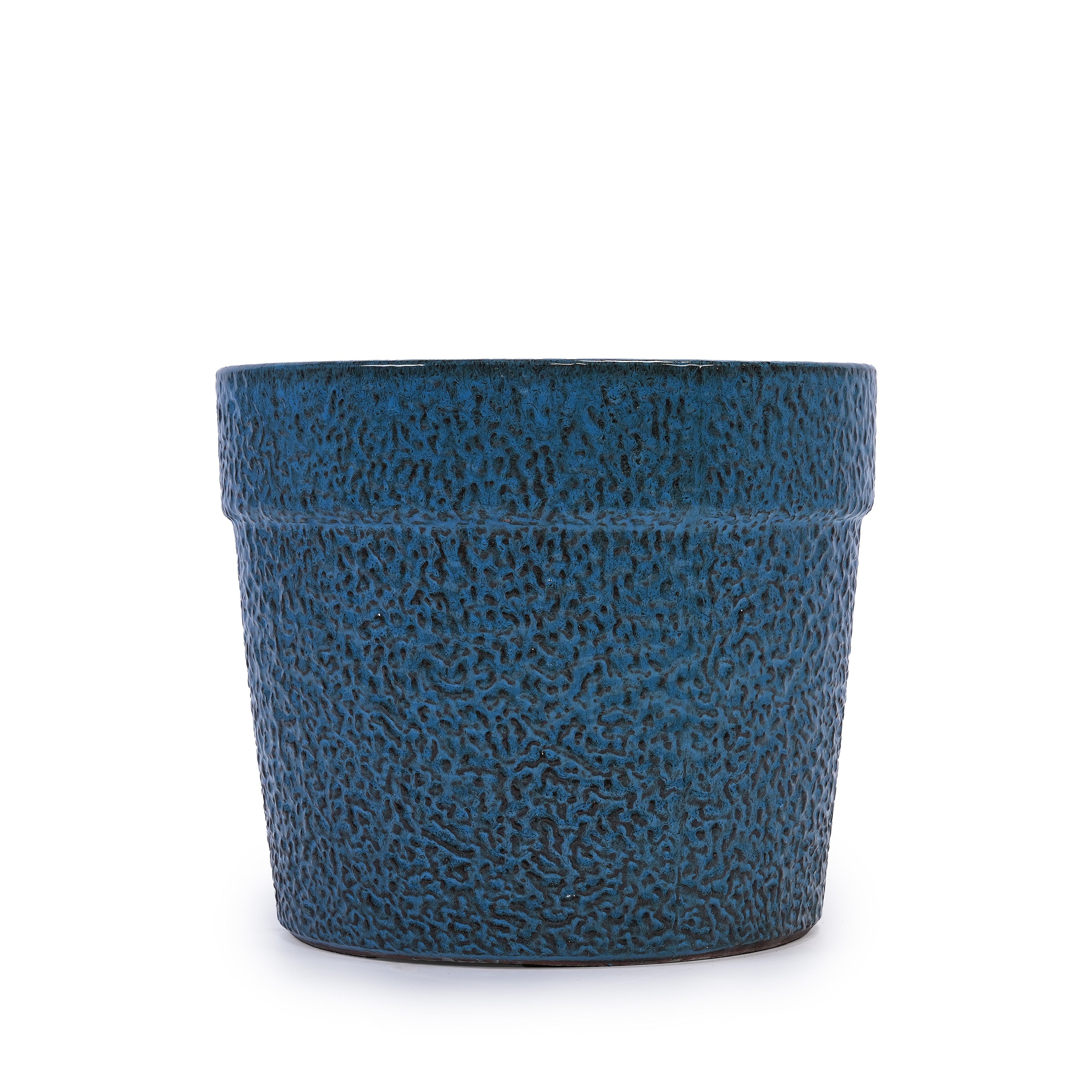 3 Pieces Ceramic Flowerpot, Modern Planter for Patio, Garden or Windowsills - Antique Blue