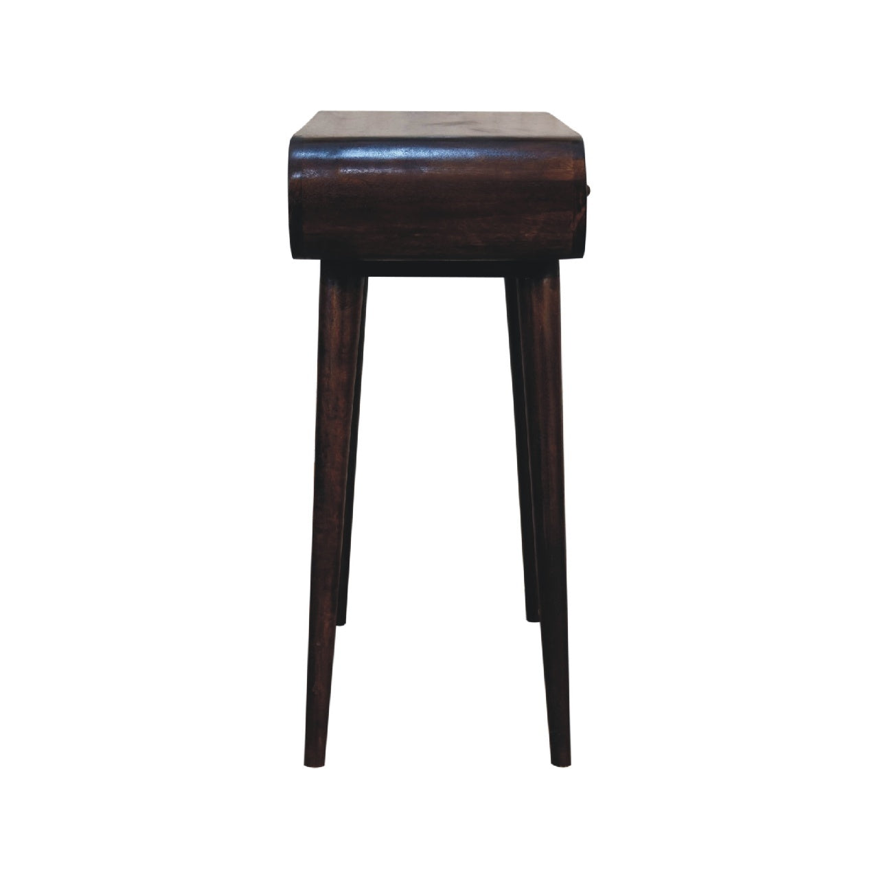 Solid Wood Light Walnut Curved Edge Console Table