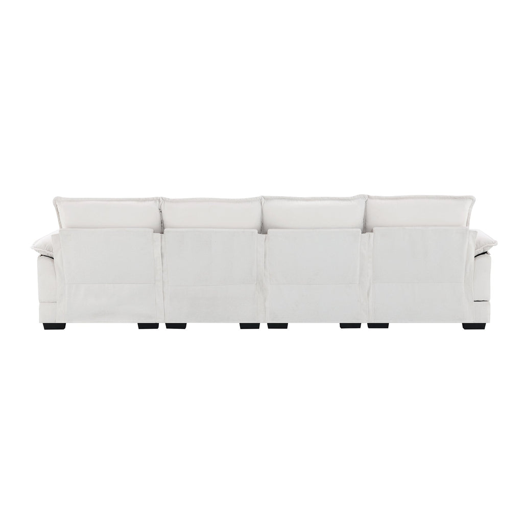 110*55' Modern U-shaped Sectional Sofa with Waist Pillows,6-seat Upholstered Symmetrical Sofa Furniture,Sleeper Sofa Couch with Chaise Lounge for Living Room,Apartment,5 Color