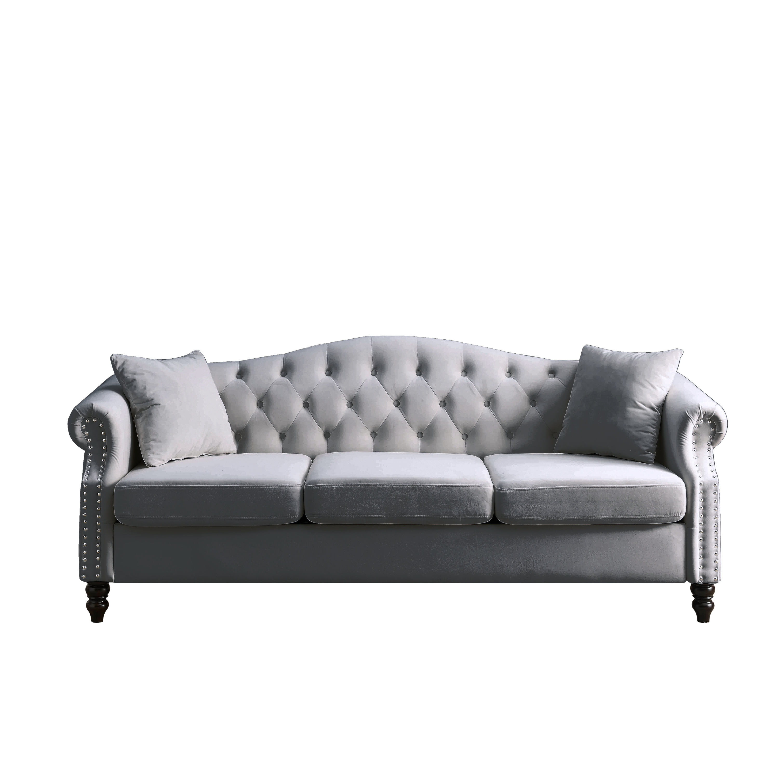 3-seater + 3-seater Combination sofa.Grey Velvet W834S00064