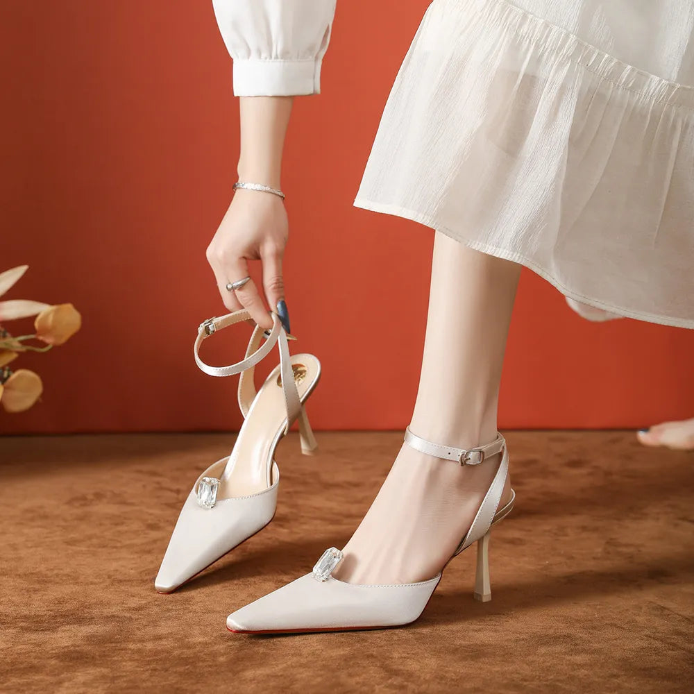 Point Toe Stiletto Slingback Pumps